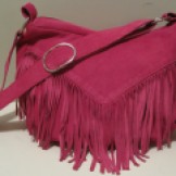Hot Pink Suede Fuchsia Leather Purse