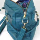Teal Green Large Square Recycled Leather Purse